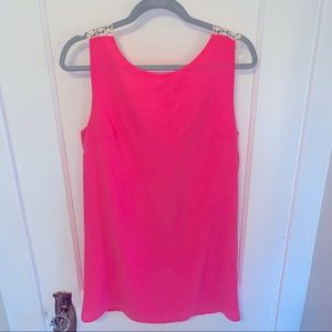 Tobi Neon Pink Crochet Open Back Mini Dress